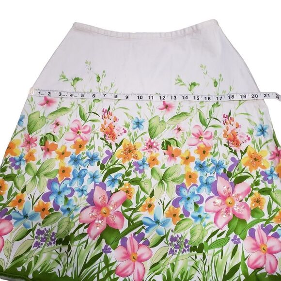BAMBOO TRADERS Floral Print A-Line Skirt Size 10 - Picture 9 of 12